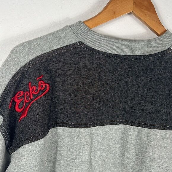 🔥 Vintage ECKO UNLIMITED Heavy Thick Embroidered Crewneck Sweatshirt - Sz 2XL - Picture 9 of 12